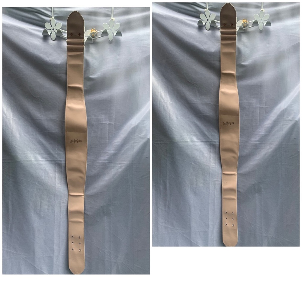 ⭐️ 90’s ⭐️ WIDE Laser Cut BELT H&M Gold & Cream EUC - Picture 9 of 11